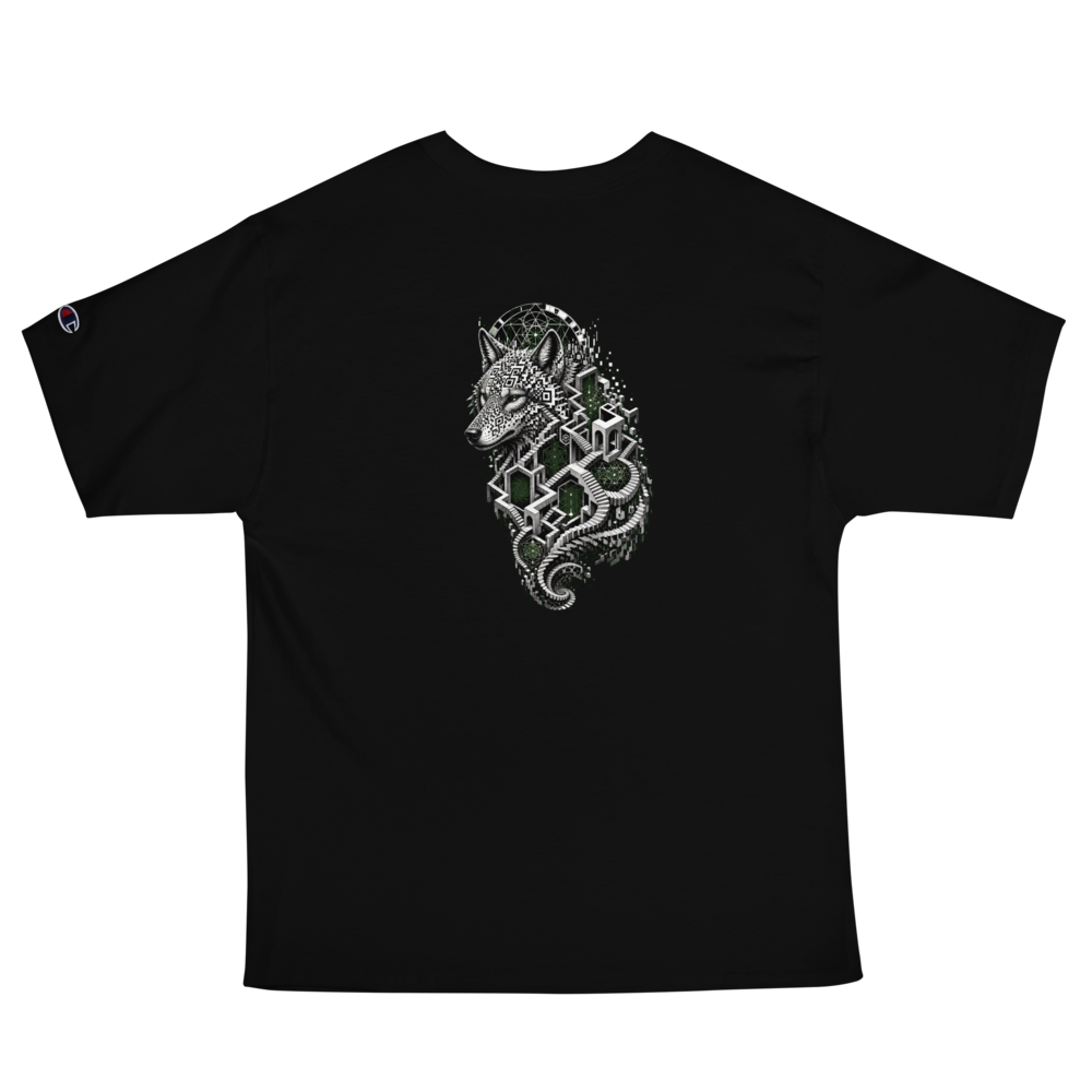 Que.T WILDLIFE Shirt | Geometric Wolf Embroidery & Print