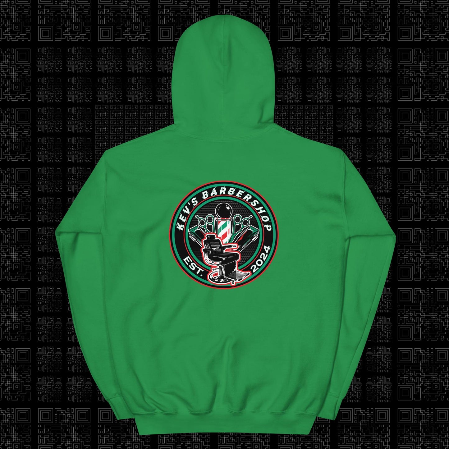 Community Hoodie Green - Que.R X Kev's Barbershop