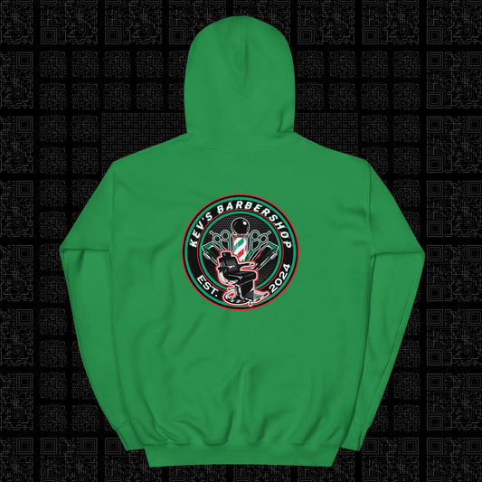 Community Hoodie Green - Que.R X Kev's Barbershop