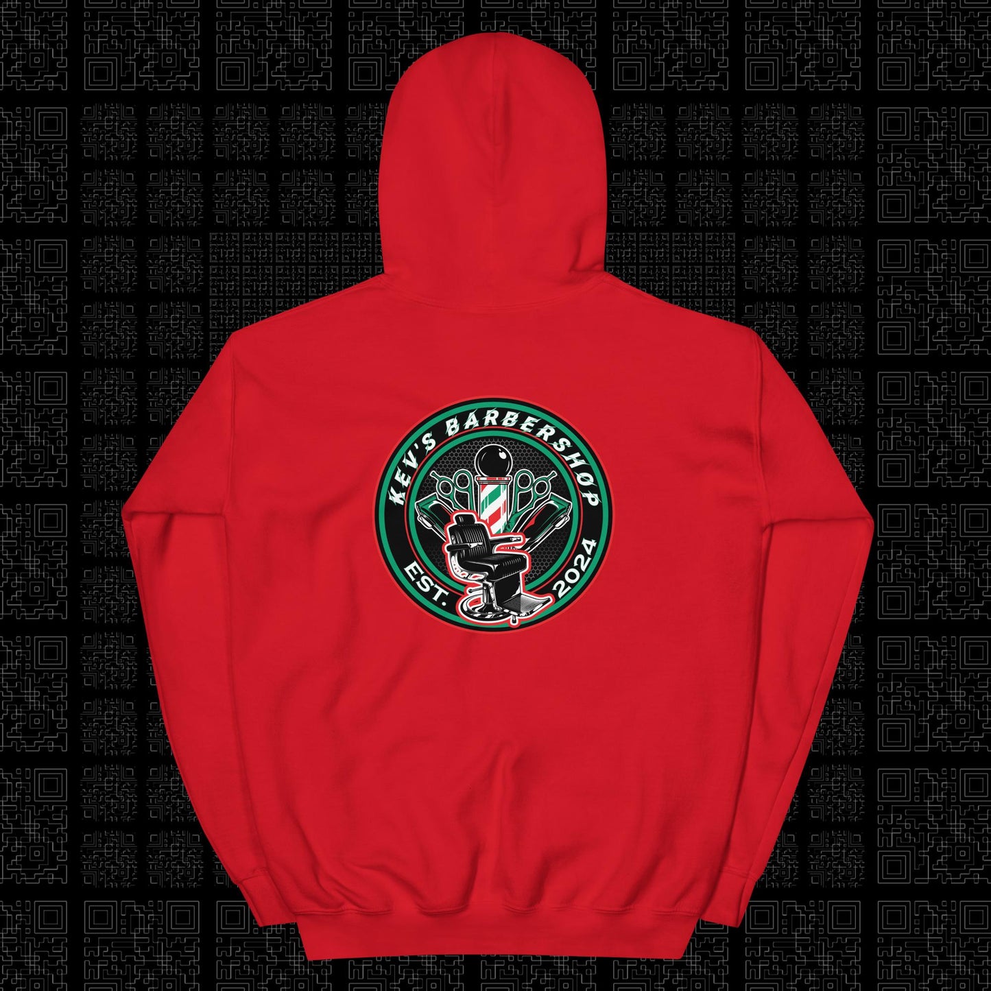 Community Hoodie Red - Que.R X Kev's Barbershop