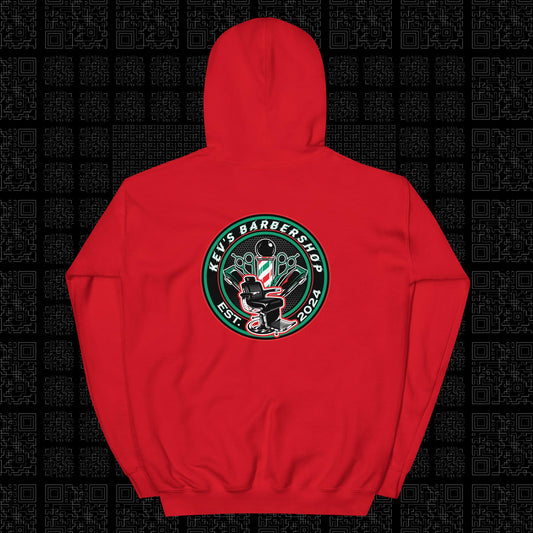 Community Hoodie Red - Que.R X Kev's Barbershop