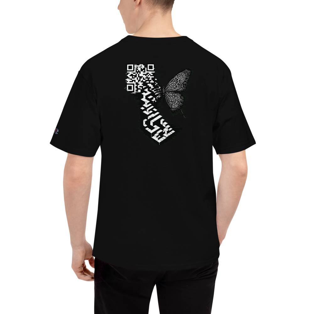 BUTTERFLY Embroidered Shirt with Escher-Inspired Back Print