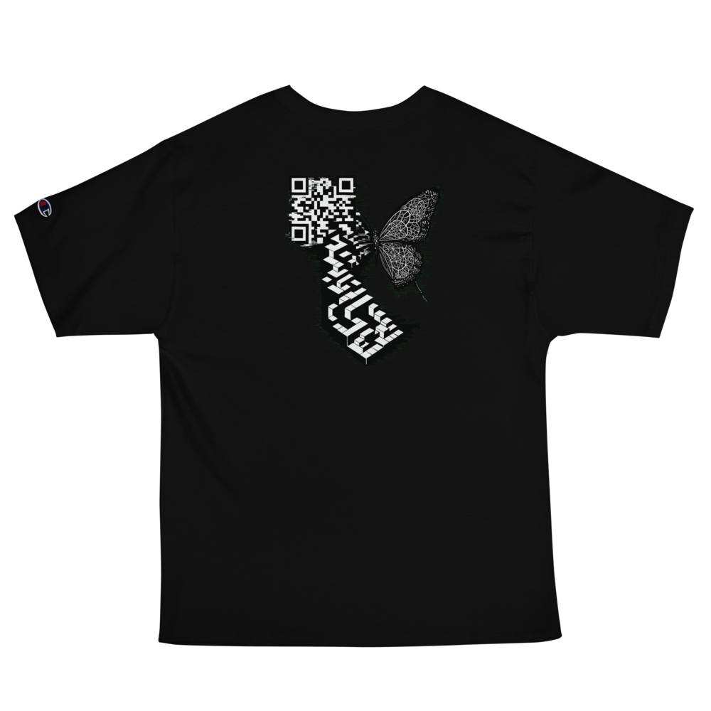BUTTERFLY Embroidered Shirt with Escher-Inspired Back Print