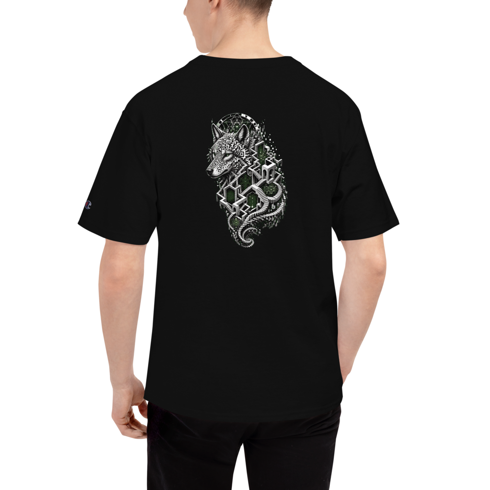 Que.T WILDLIFE Shirt | Geometric Wolf Embroidery & Print