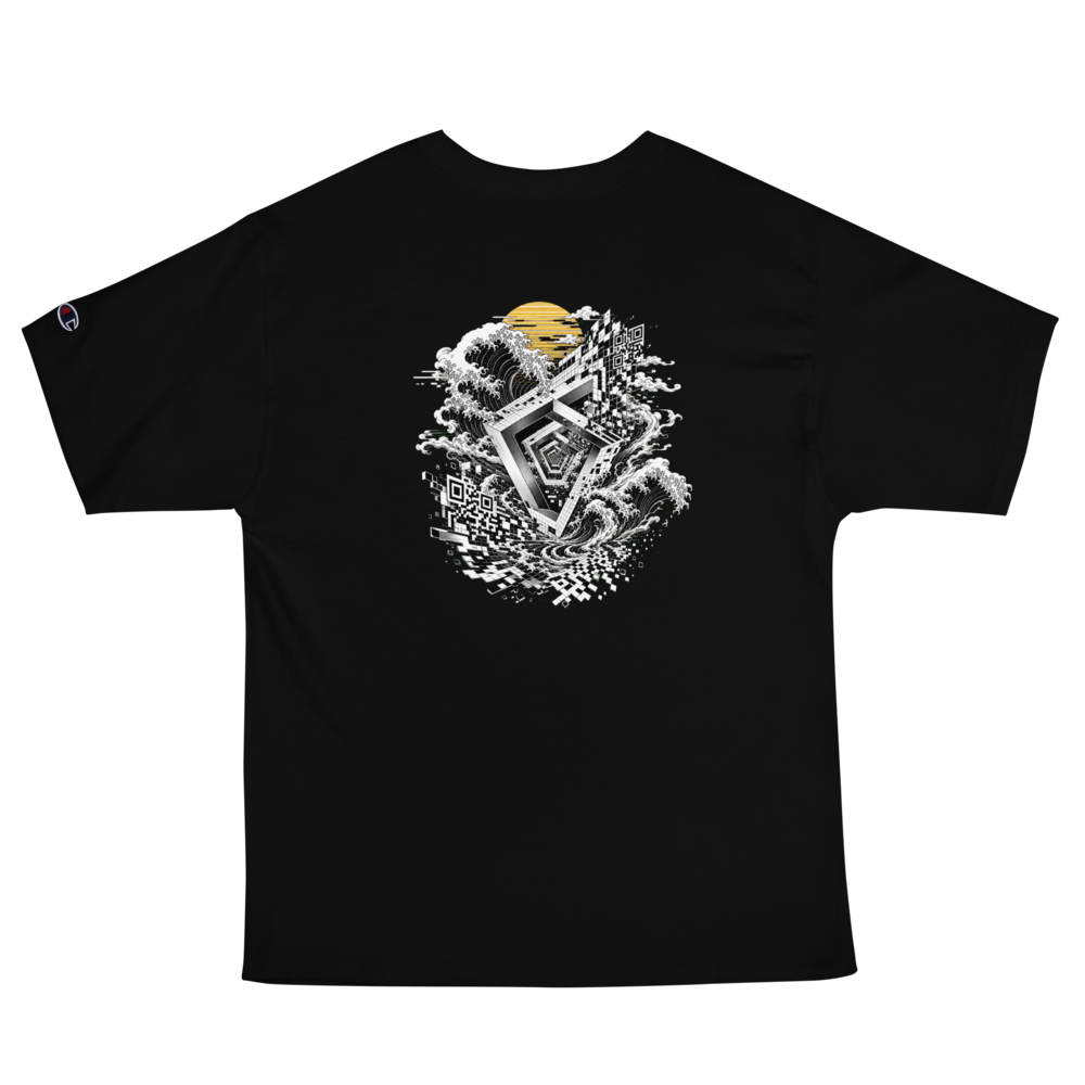 Que.T | EPOCHAL Embroidered Shirt with Temporal Wave Art